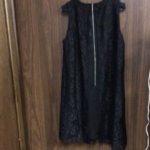 Perception Nedw York - Black Dress Size 14 Lace Design - Floating midi dress